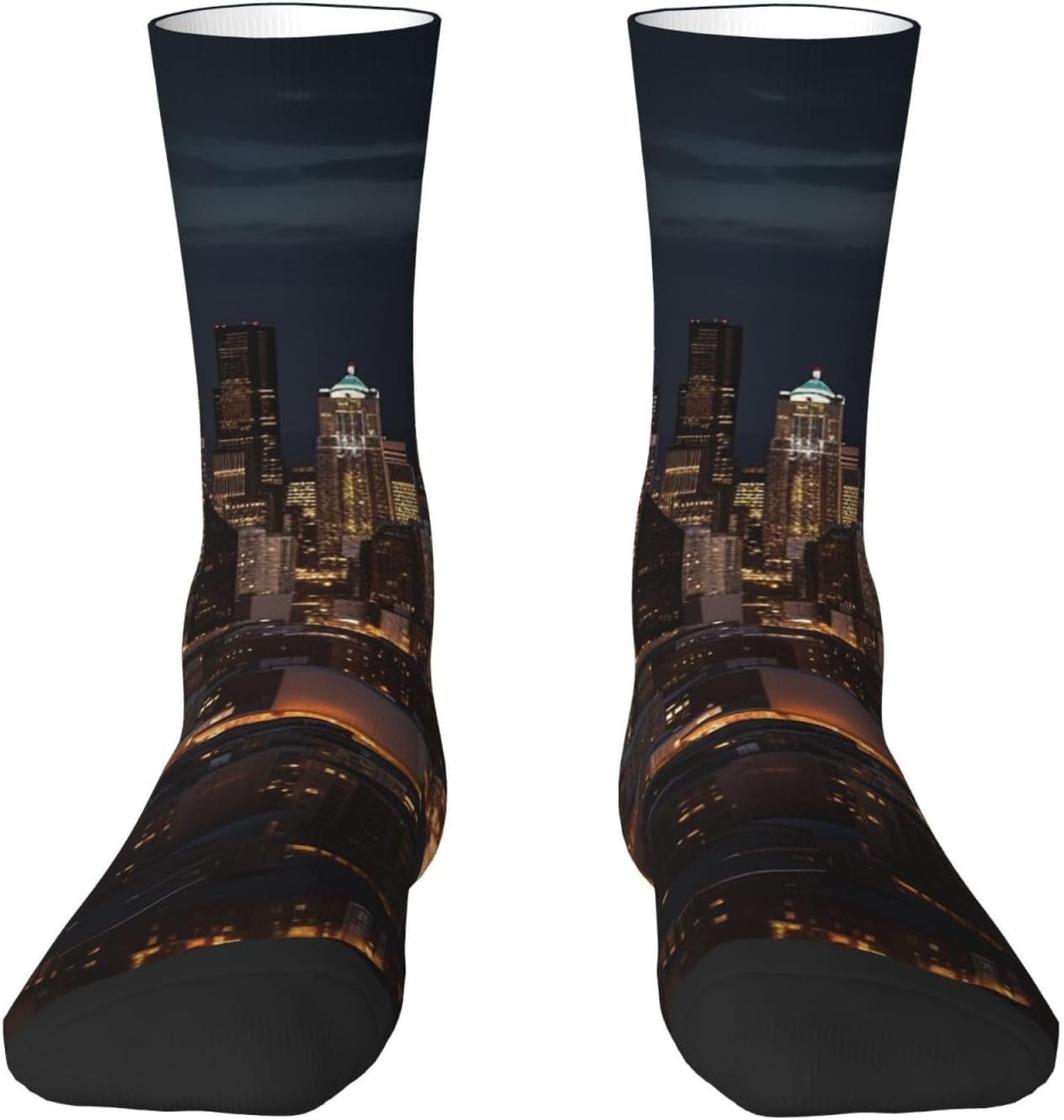 City Seattle Crew Socks for Men Women Moisture Wicking Cushion Athletic Sock Casual Novelty Socks Gift