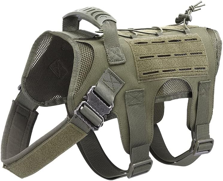 Outdoor Hunting Dog Clothes Molle Load Jacket Gear Vest Carrier Tactical Dog Training Vest Harnesses - Black L