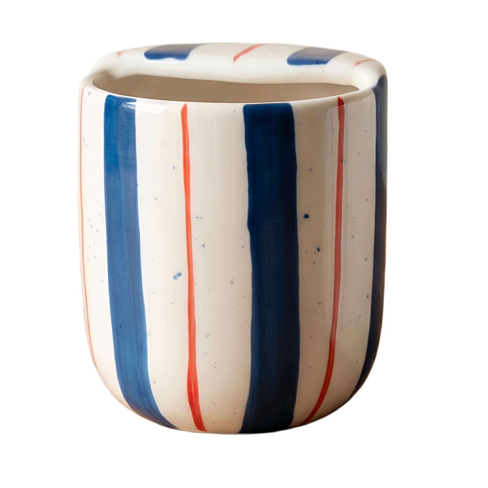 jiingekk Hand-Painted Striped Ceramic Drinking Cup Leak Resistant Mug for Hot and Cold Beverages Dishwasher Safe Drinkware Large Capacity Coffee Cup