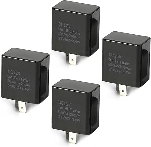 ZBGUN 4 relés intermitentes de 2 pines para automóvil, LED de 12 V de velocidad ajustable, señal de giro súper intermitente, relé de advertencia de