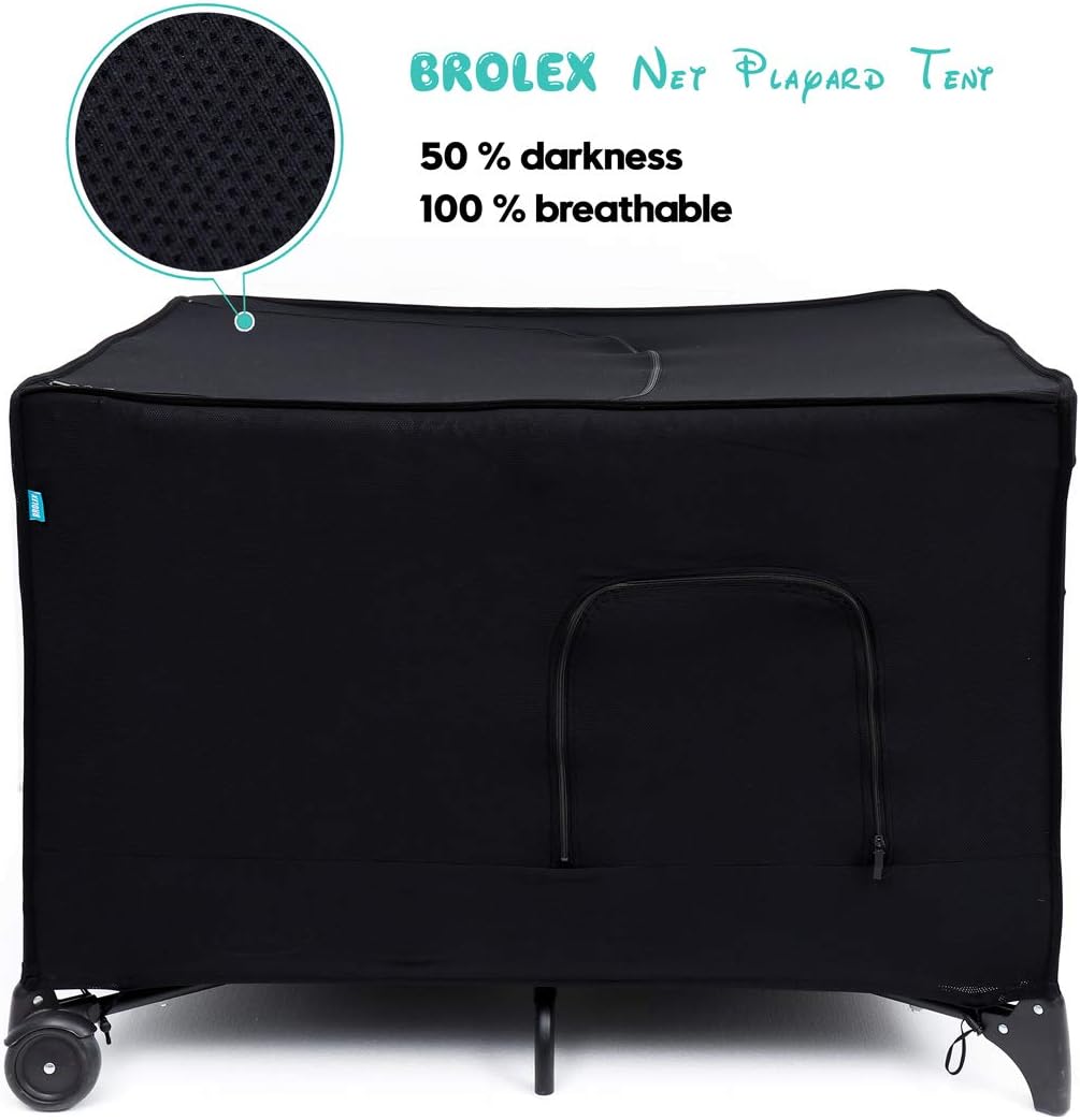 BROLEX Mini Crib Canopy Cover for Pack and Play Portable Travel Cribs, Stretchy Breathable Netting Tent and Shade for Indoor or Outdoor Naps, Play or Sleeping, Baby Safe Child Protection