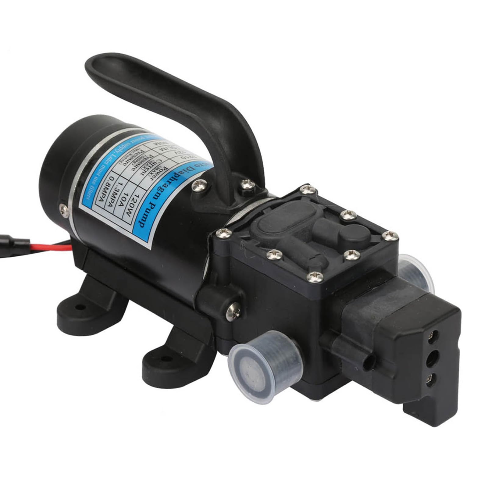 Pompa Dell'acqua Ad Alta Pressione, Pompa Diaframma a Sollevamento 120 W 130 M, Pompa di Flusso 10 Litri/m per Rondella di Pressione, Spray Giardino, (12V 3210YD-12-120FS)