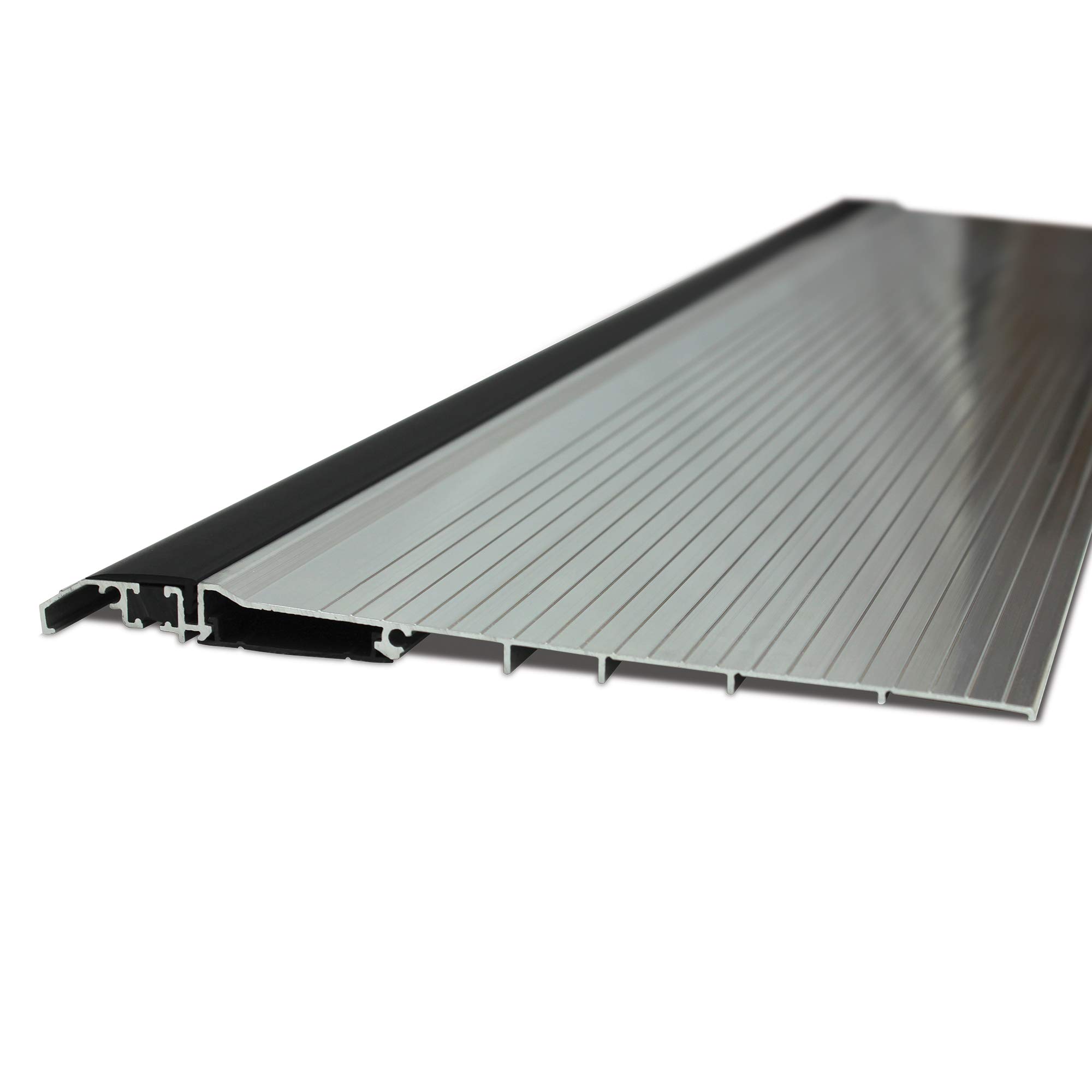 4 9/16" Inswing Exterior Threshold With Composite Cap & Base – 36" Uncut Length, Mill Silver Aluminum