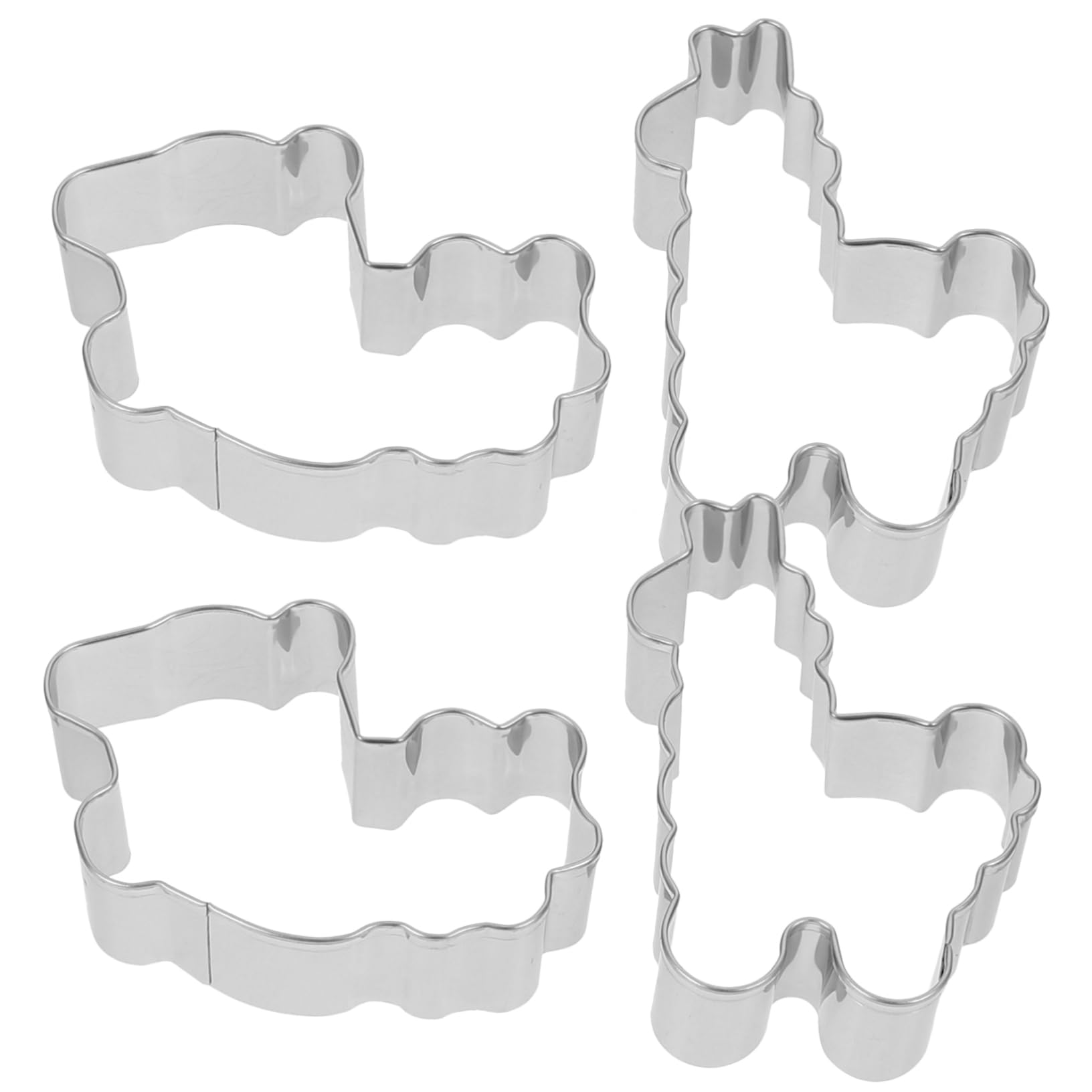 MAGICLULU 4 Piezas galleta metalica moldes para dulce de azúcar cinco de galletas herramienta para hornear cortador de frutas Acero inoxidable Maquina de cortar Molde de torta alpaca