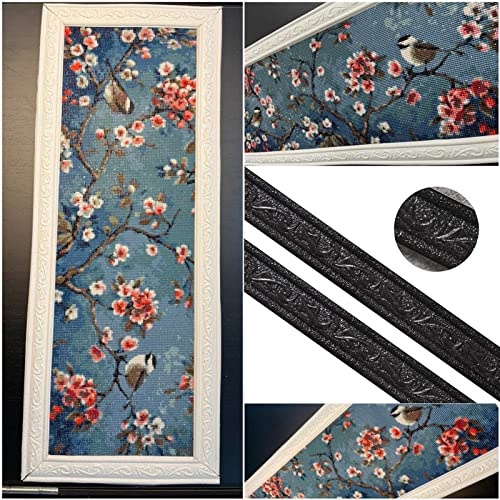 JATOK Moldura de Pintura de Diamante, 2 Peças de 230 Cm/Rolo, Multifunções, Autoadesivo, Padrão 3D,