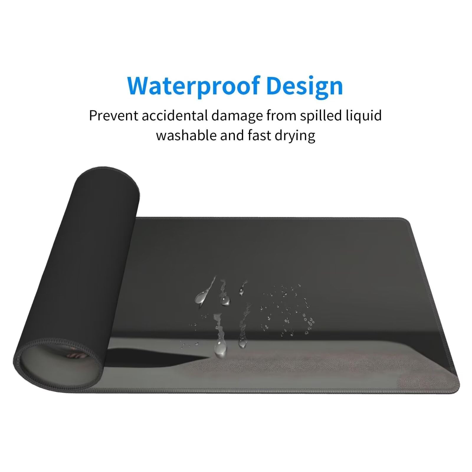 Tappetino Mouse, Tappetino Mouse Gaming Grande XXL 1500x800x3mm Tappetino Scrivania Mouse Pad, Base in Gomma Antiscivolo, Bordi Cuciti,Lavabile, Mousepad per Ufficio e Gaming (Mouse nero) R-267