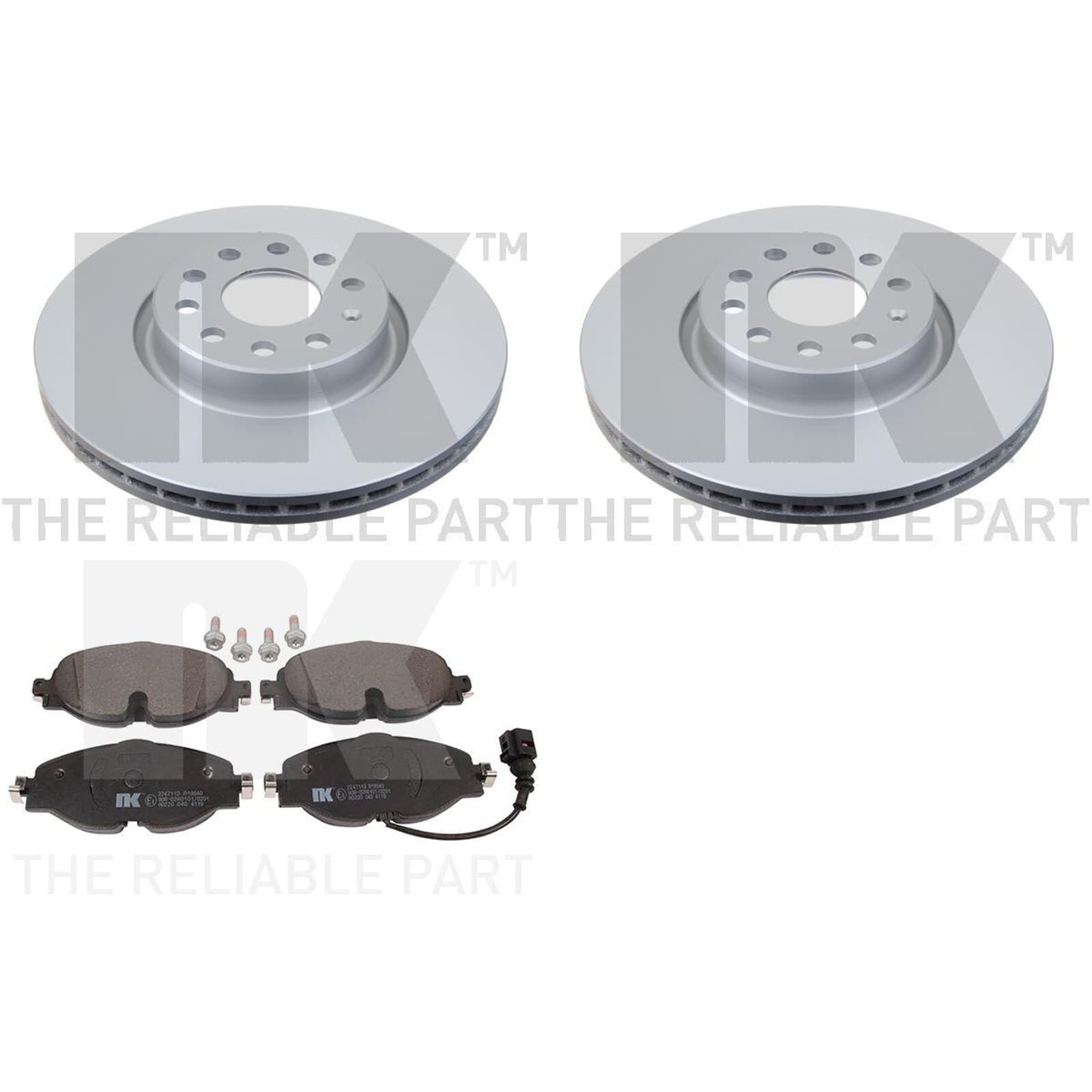 NK Bremsscheiben 312mm + Beläge vorne | 3147115 + 2247113 passend für Golf 7 Passat