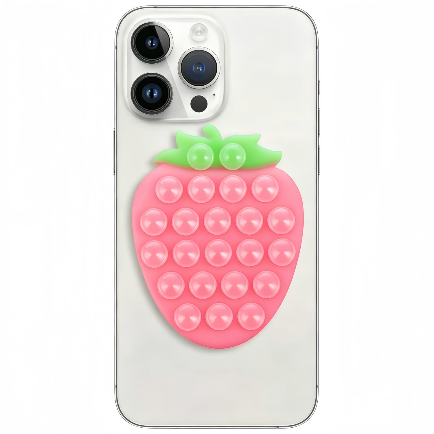 View 1 of CIEO Suction Phone Holder, Strawberry Grip - Pink Green