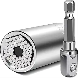 Conjunto de ferramentas manuais multifuncionais, 2 peças, chave de soquete universal de 7 a 19 mm, estrutura de aço, operação manual com chave catraca, ferramenta de serviço