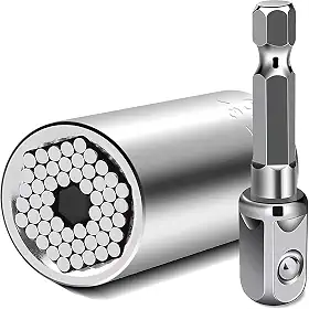 Conjunto de ferramentas manuais multifuncionais, 2 peças, chave de soquete universal de 7 a 19 mm, estrutura de aço, operação manual com chave catraca, ferramenta de serviço