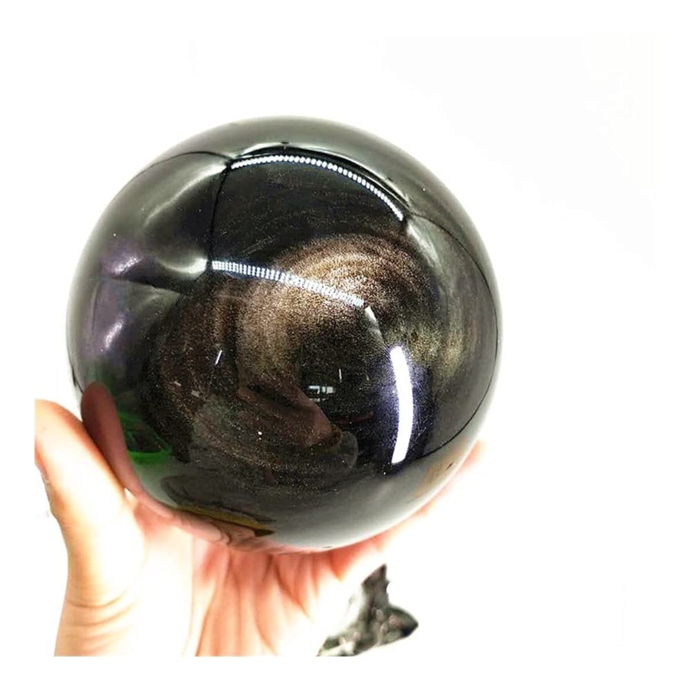 COKYIS Cristal Natural en Bruto Artesanías de Piedra Bolas de Ojo de Gato de obsidiana Natural Reiki Feng Shui Bolas de Piedras Preciosas Decorativas