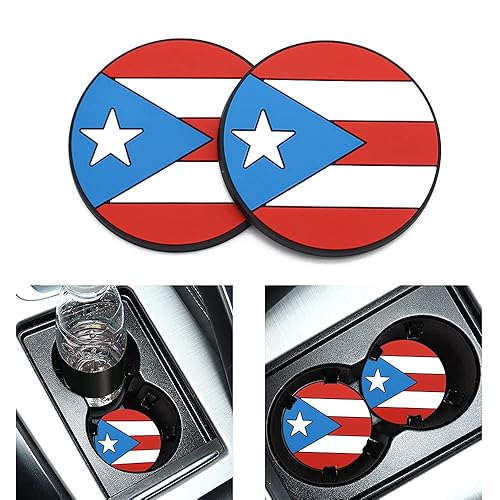 Puerto Rico Flag Cup Holder Coasters-Car Interior Accessories 2.75 inch