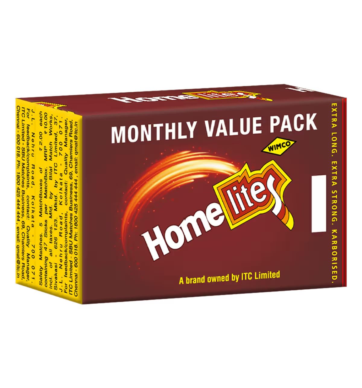 Yubeko Wooden Matchbox - Pack of 10, Total 50 Units, Each Contains