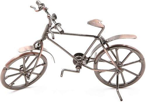 Adornos de bicicleta de metal vintage, manualidades de escritorio, figuras de bicicleta de hierro, decoración del hogar en miniatura para niños,