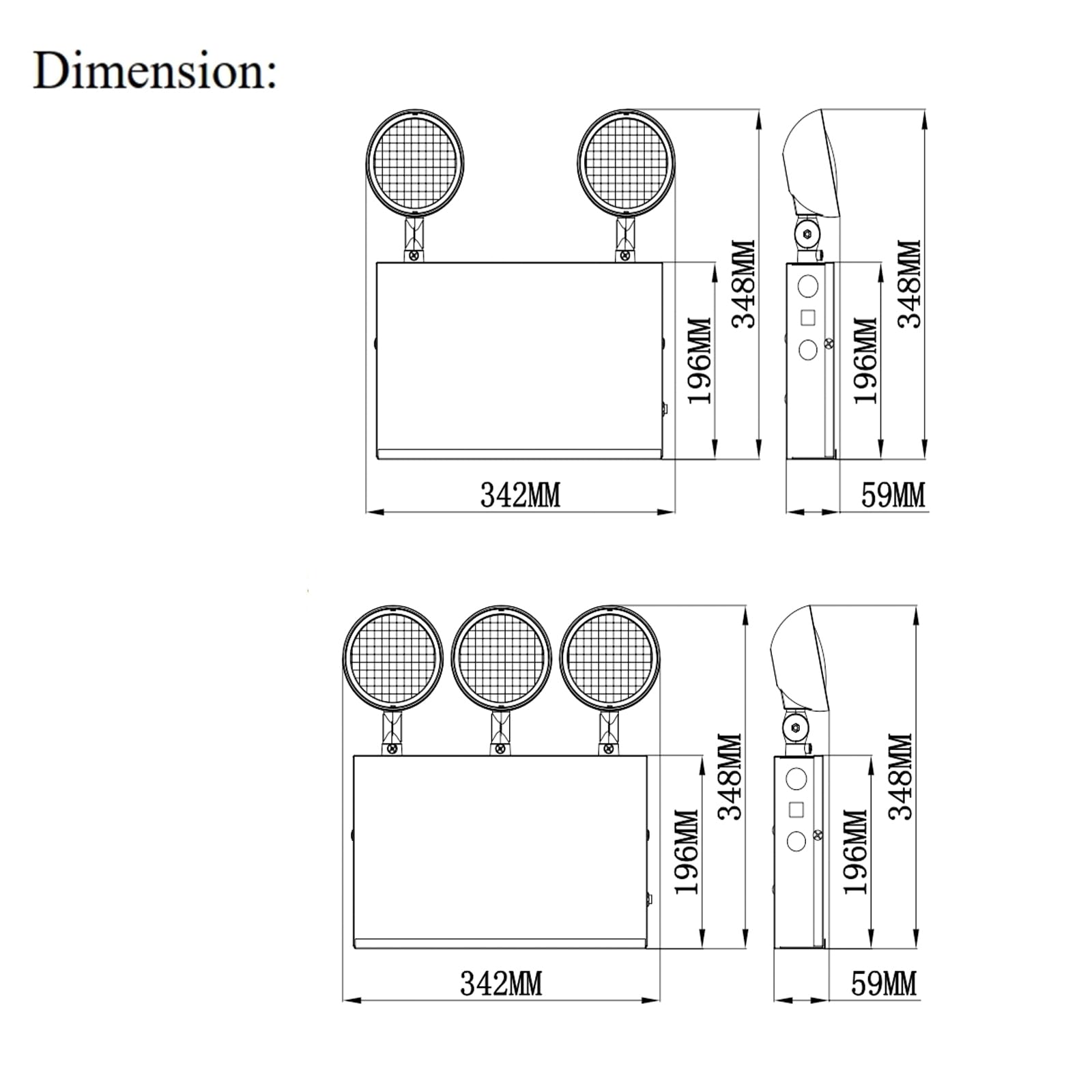 Mua TANLUX LED Emergency Lights With Battery Backup, Two Head Adjustable Commercial Emergency Lights Ul Listed Ac 120277v Hardwired Emergency Exit Light Fixtures For Business 1 Packwhite B0bb7gwxtr - View #3