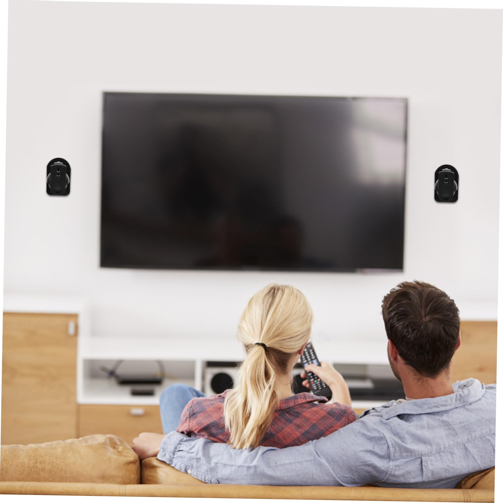 Support Mural pour Haut-parleur Surround 6 Ensembles Abs Noir Réglable