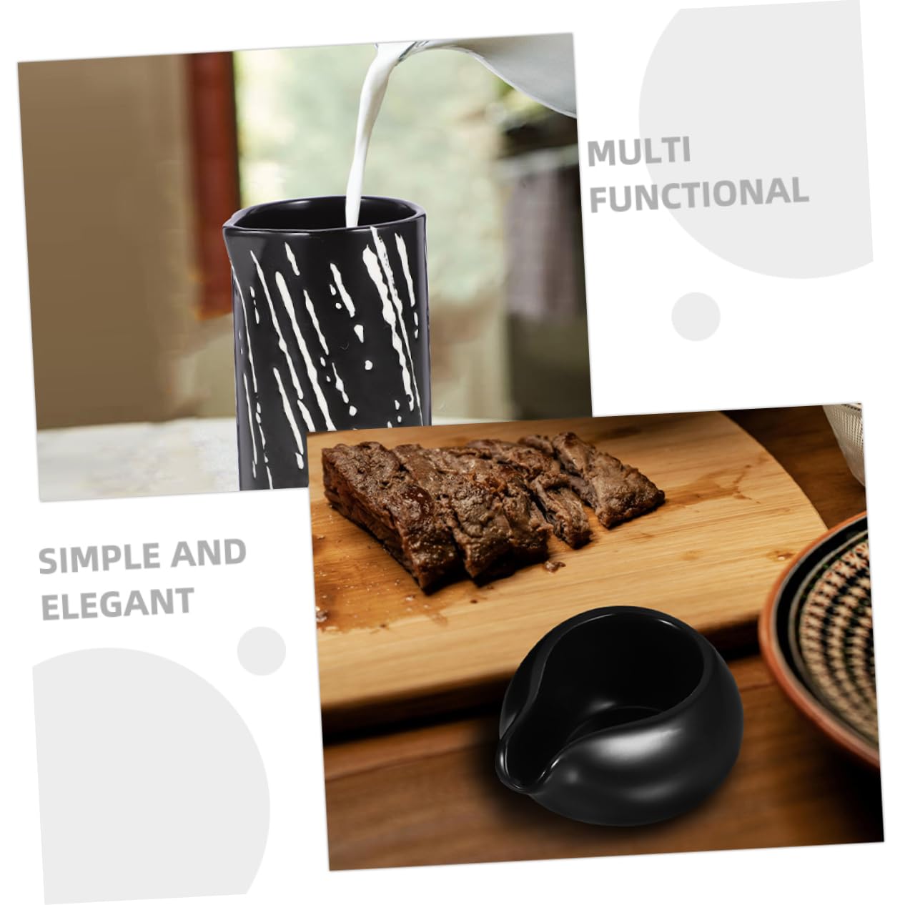Mobestech 2pezzi Brocca in Ceramica Per Latte e Altri Liquidi Per Servire Salse e Aggiungere Un Tocco Sofisticato Alla Tavola Da Pranzo Multiuso e Design Versatile Per Caffè Tè e Cucina