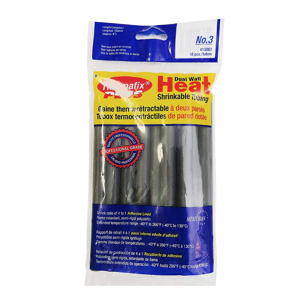 Plus ® semi-Rigid, 'Dual Wall Heat Shrinkable tubing (0.427" Diam - 6" Length) 10 pcs - Shrink Ratio 4:1