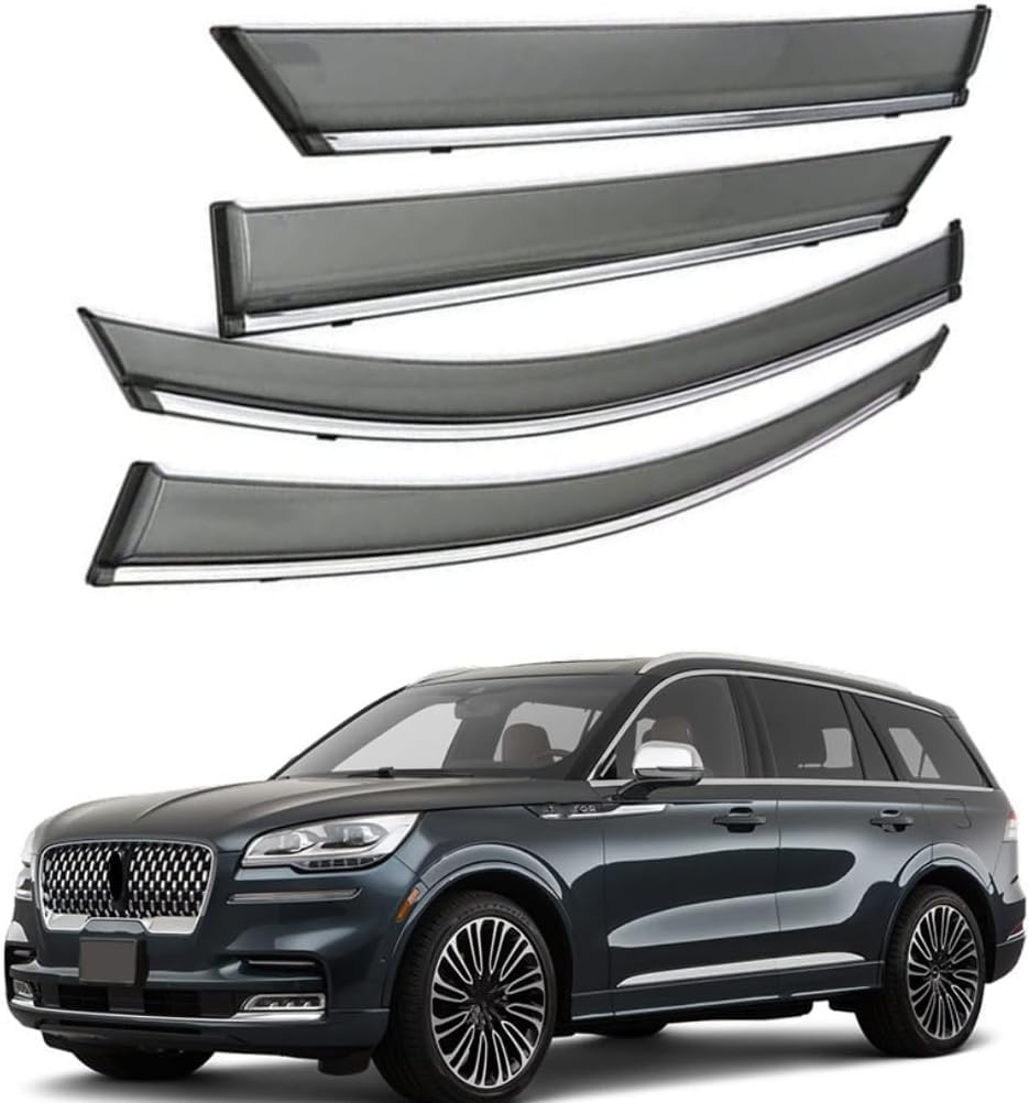 FengXH 4Pcs Smoke Tint Car Window Deflectors for Lincoln Aviator U611 2020+