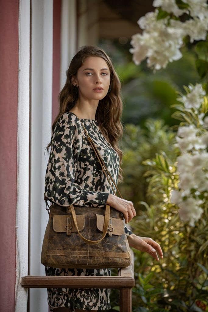 Myra Bag Vintage Purses for Women - Genuine Women’s Leather Bags with a Classic Weathered Look, Real Brown Leather Purse