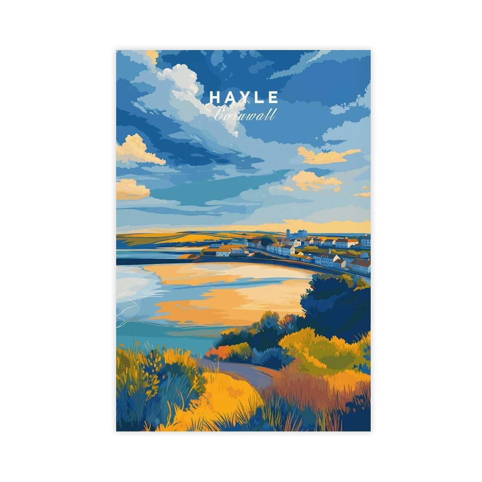 Bareronor Hayle Cornwall Coastal Canvas Poster Bedroom Decor Landscape Office Room Decor Gift 20" L X 30" W