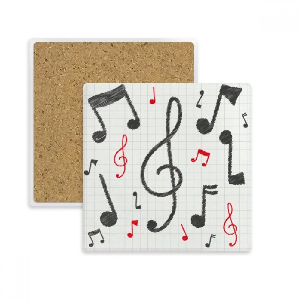 Repose-tasse musique en pierre absorbante, idée cadeau originale multicolore