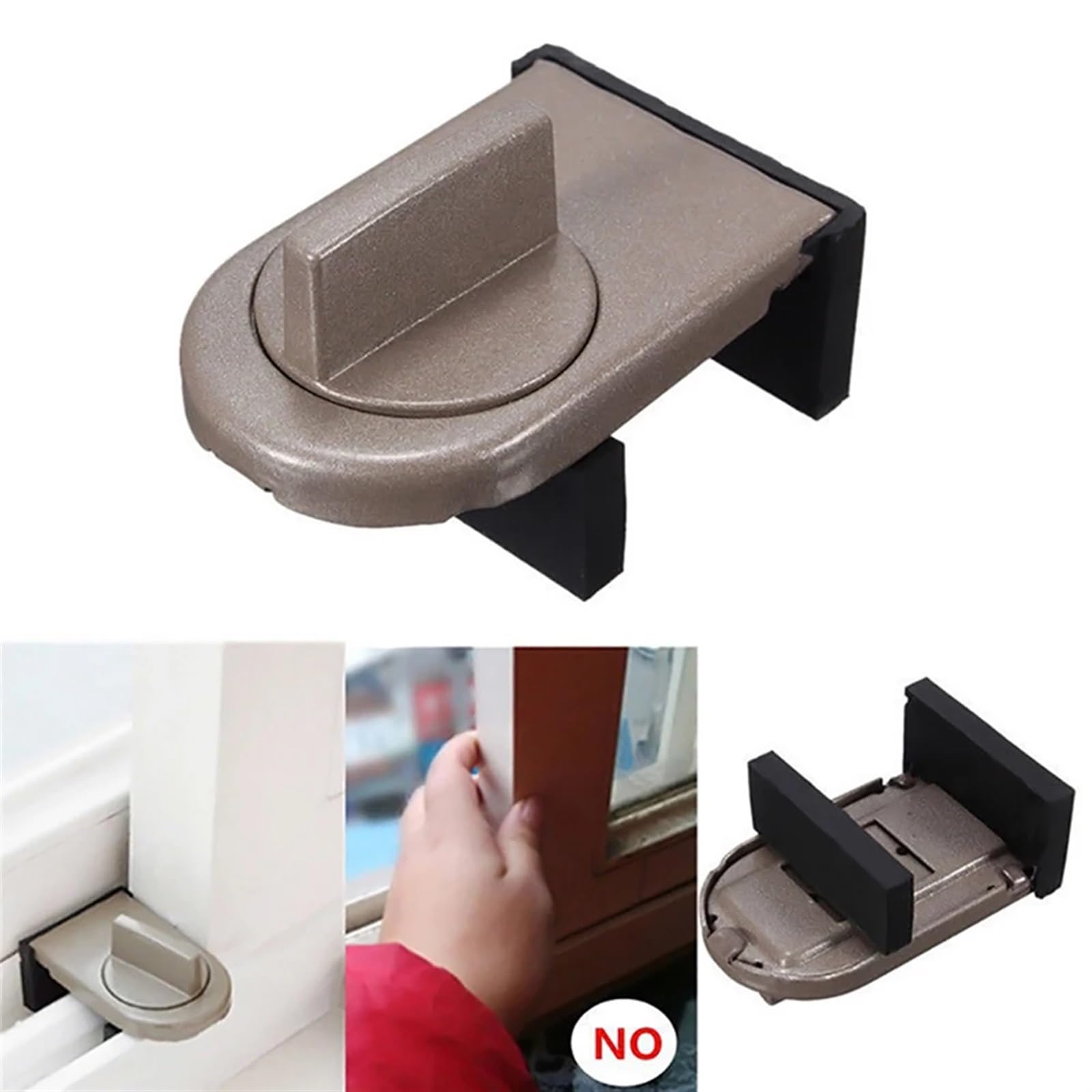 Serrure de porte coulissante et fenêtre, bouchon de ceinture coulissante, serrures d'armoire, sangles de restriction de porte, serrure de sécurité for bébé et enfant, 1 pièces(4PCS Black)