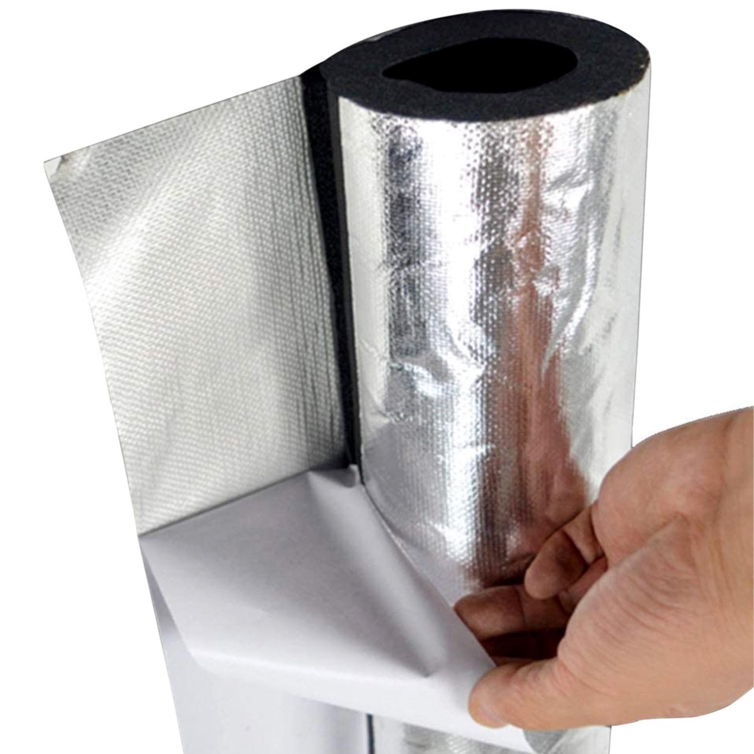 Rohrisolation Selbstklebendes Isolierung Rohr Heizungsrohr Außen Anti-Gel Rohrdämmung Schaum Rohr Rohrisolierung Klimaanlage Rohrdämmung Rohr Isolierung (ID) 110mm x (T) 30mm x (L) 0.95m