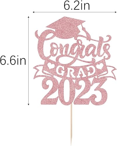 Miniatura 2 de Palasasa Congrats Grad - Decoración para tartas, letrero decorativo de graduación 2023, decoración de fiesta de graduación para escuela secundaria