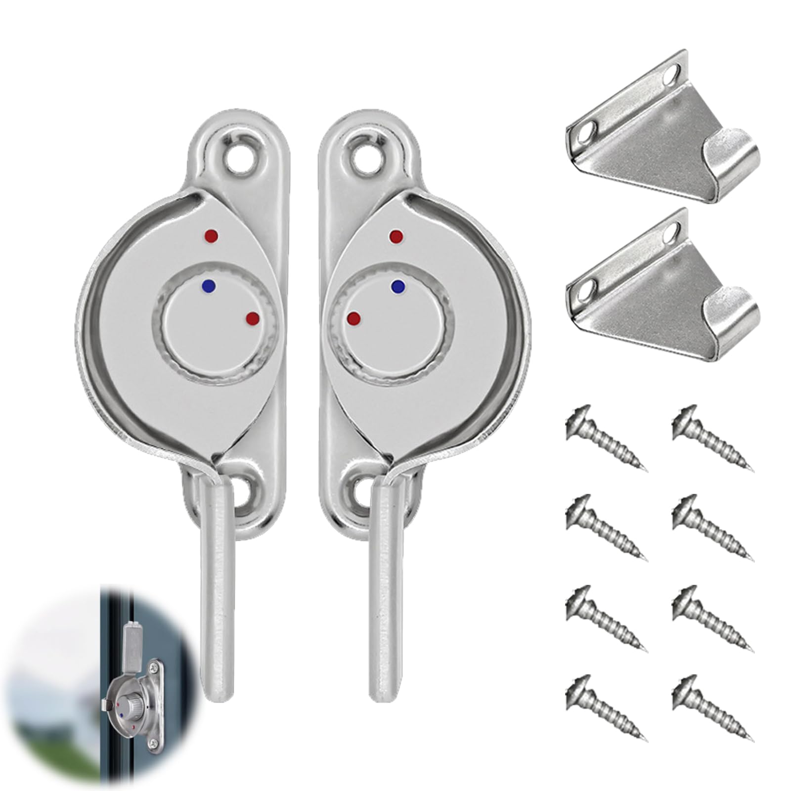 Amazon.co.jp: クレセント錠 サッシ 鍵 窓ロック 左右に開く1ペア 防犯