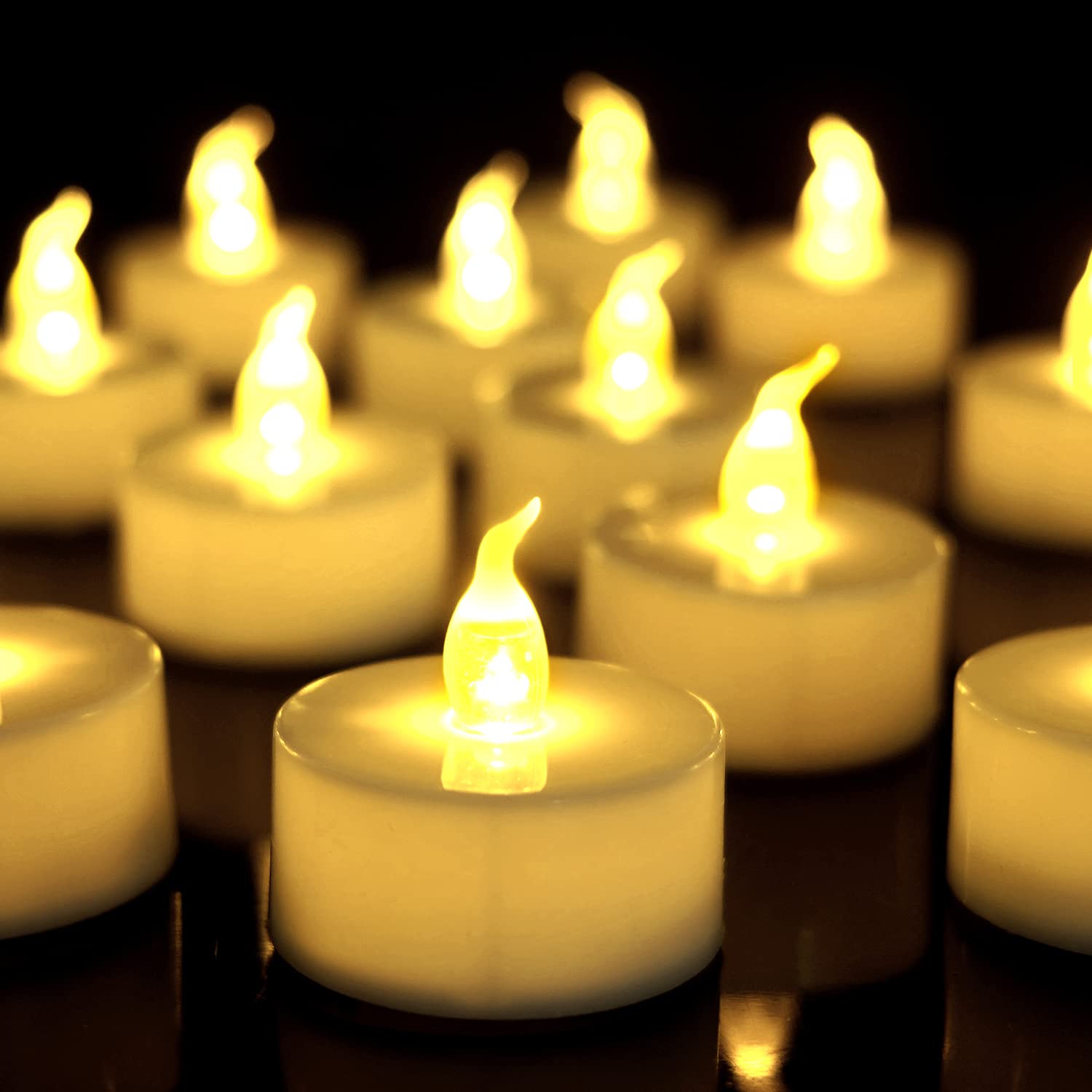 Buy Battery Tea Lights with Timer, Set of 12,Flameless Flickering