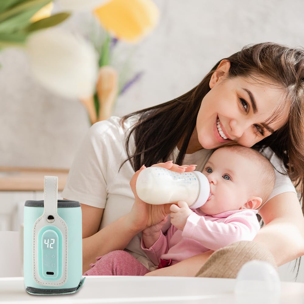 Scaldabiberon portatile, scaldabiberon USB con display LCD, temperatura regolabile, borsa scaldabiberon scaldavivande, scaldabiberon scaldabiberon termostato scaldabiberon per tutte le bottiglie
