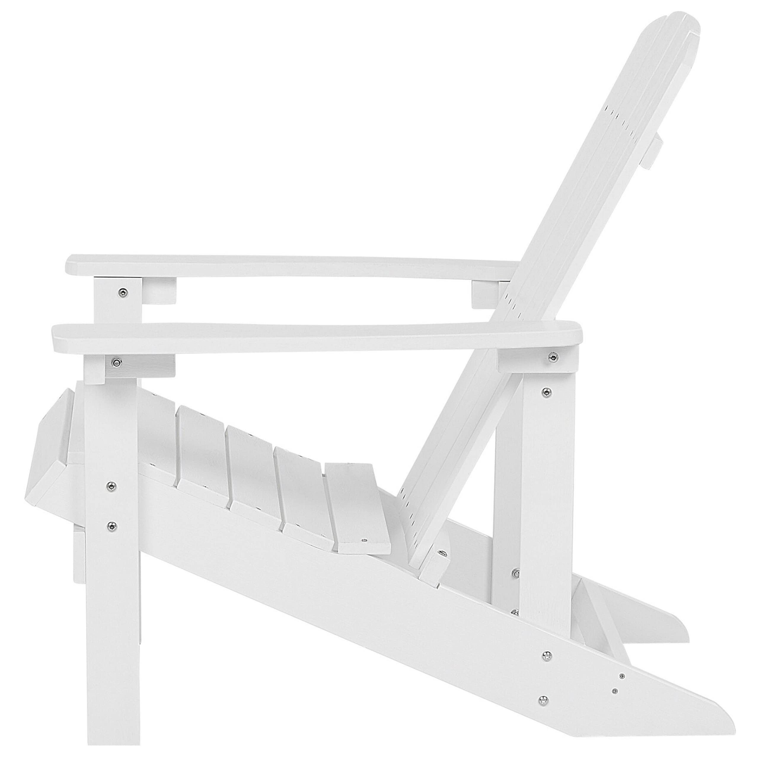 Moderner Muskoka Gartenstuhl Kunstholz Weiß mit Hocker Armlehnen Adirondack