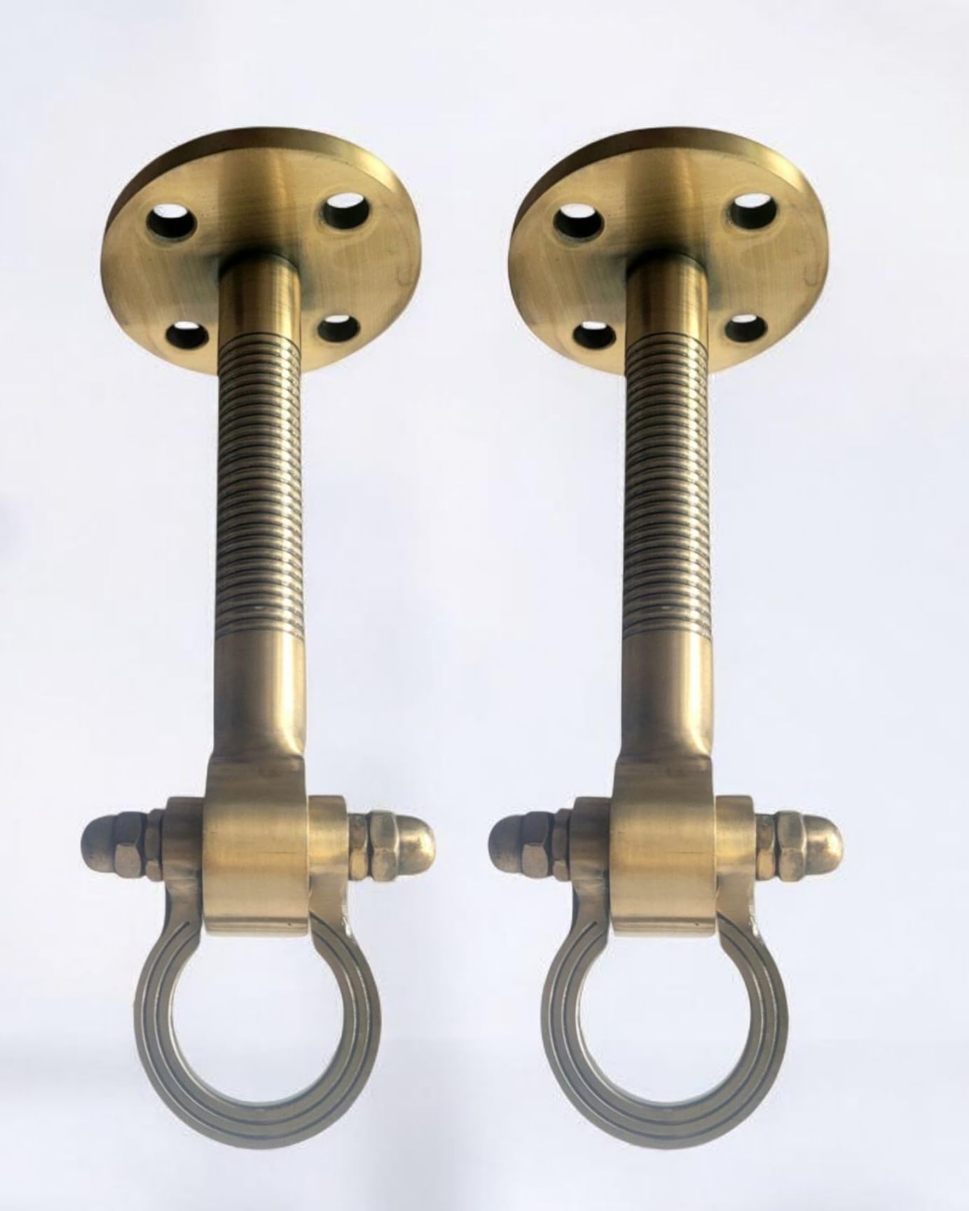 Proniks Brass Finished Premium Ceiling and Bearing Swing Kada Hook Mount, (10 Inch) Length, Antique Finish, (Set of 2) for All Kind of Swing Jhula Hanging-image-47