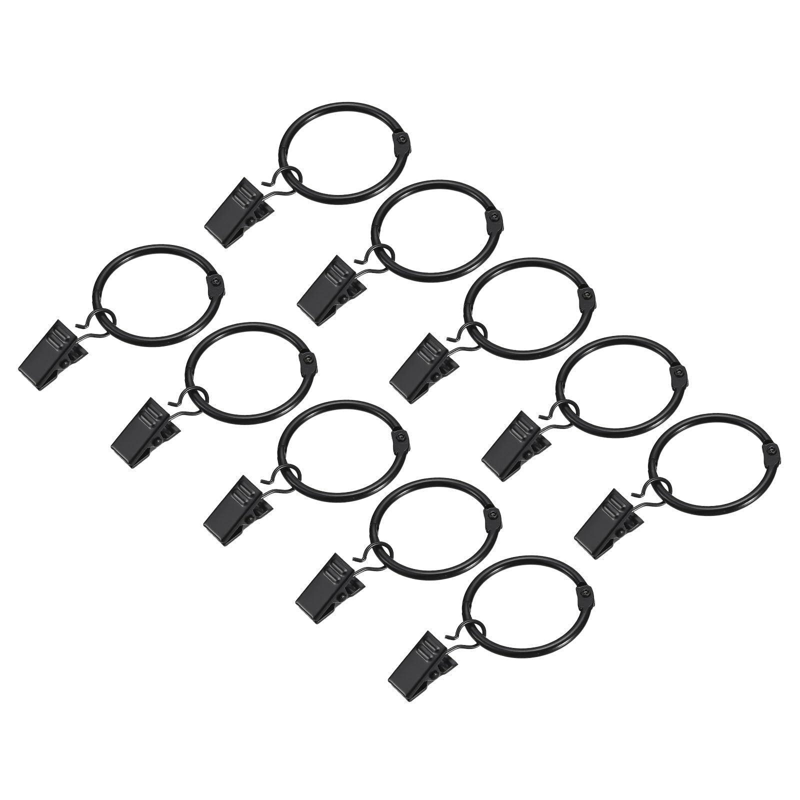 40 Anelli Per Tende In Metallo Ispessito - Diametro 3,8 Cm - Colore Nero Opaco - Ideali Per Aste Fino A 3,2 Cm - Resistente E Antiruggine