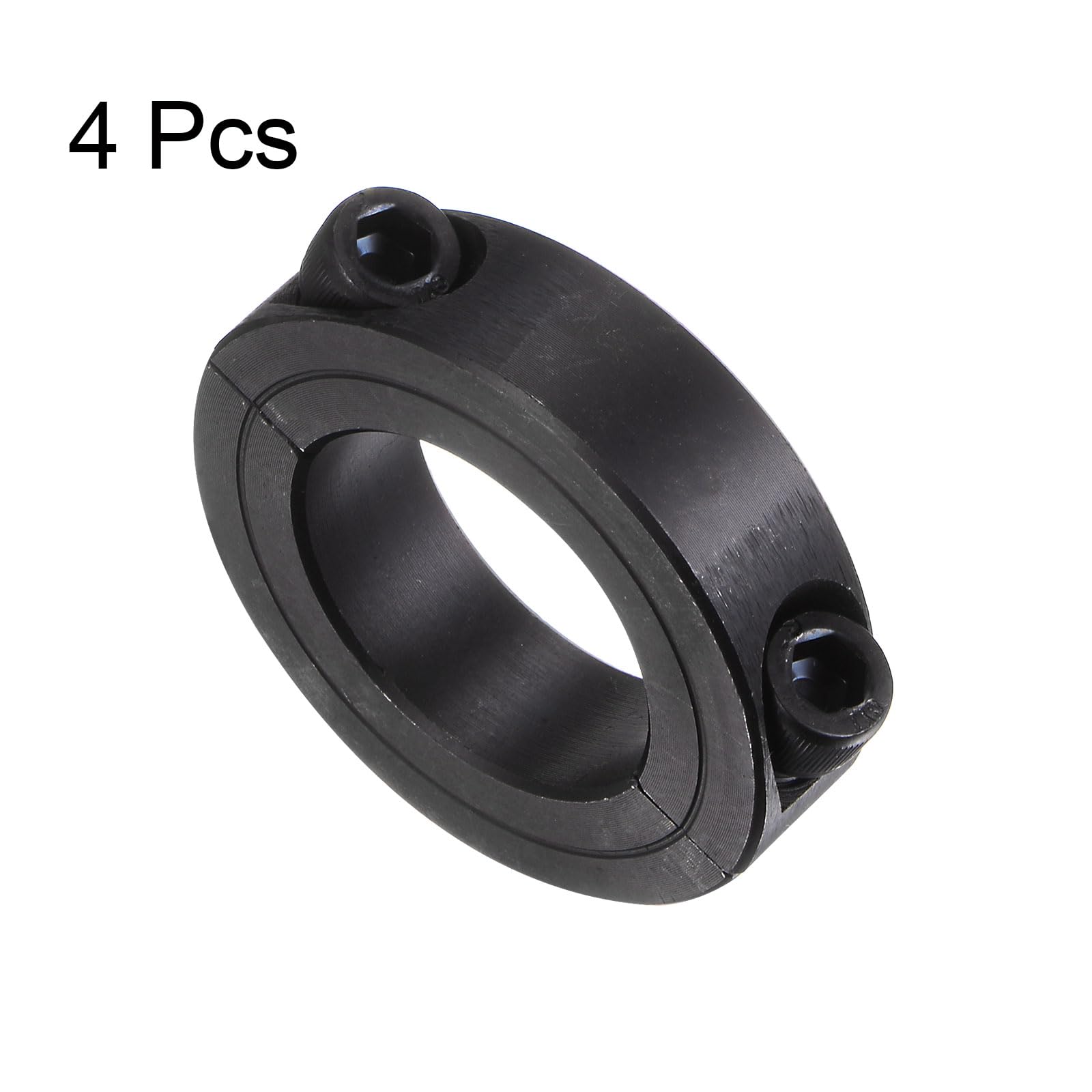 HARFINGTON 4 collares de eje para barra de 1-1/8 pulgadas de diámetro exterior de 1-7/8 pulgadas de diámetro exterior de 1/2 pulgadas de ancho, chapado en óxido negro, collar de abrazadera de eje