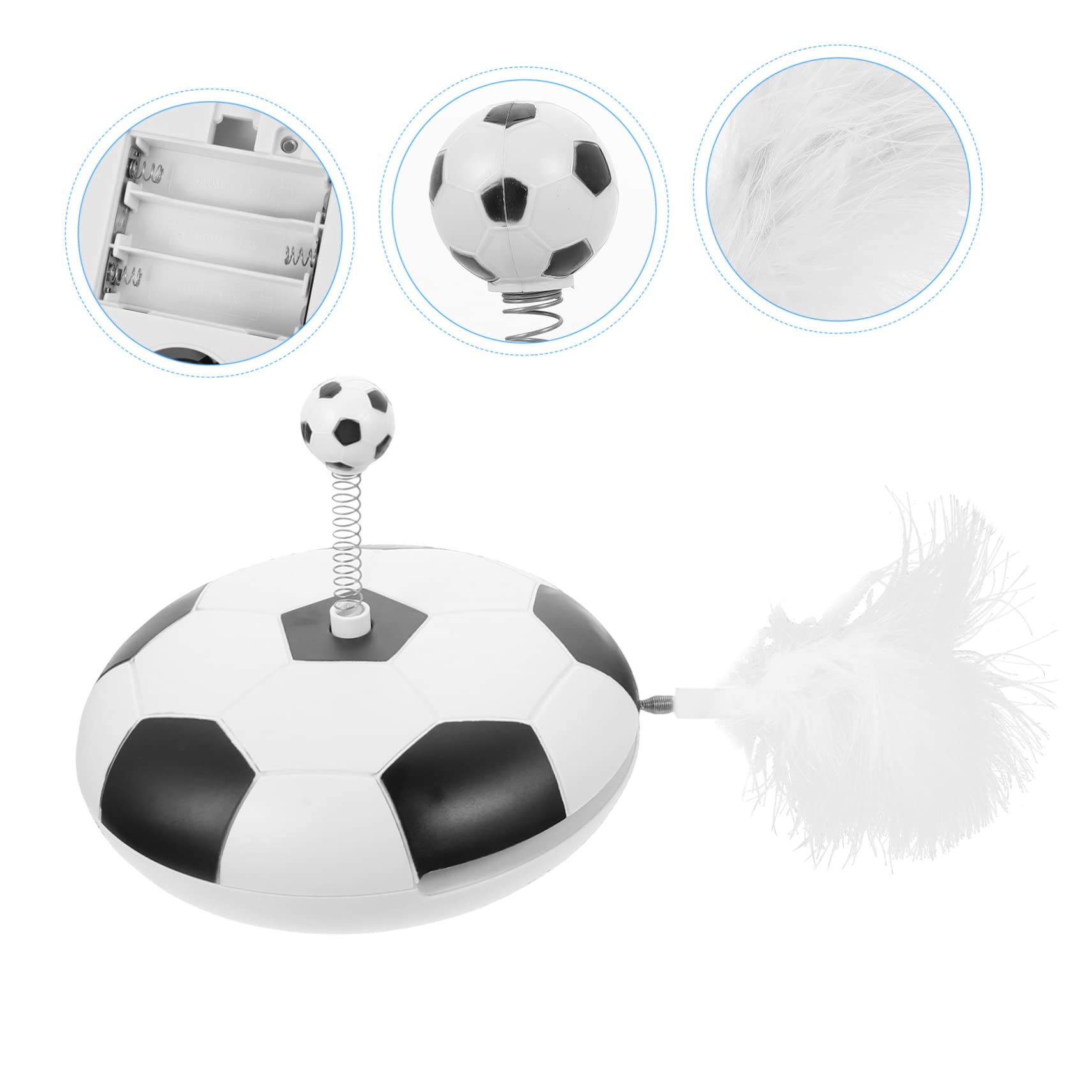 Toddmomy Giocattolo Interattivo Per Gatti Con Piume e Suoni Giocattolo Elettrico Forma Di Calcio Stimola Istinto Di Caccia e Gioco Autonomo Per Gattini e Gatti Adulti