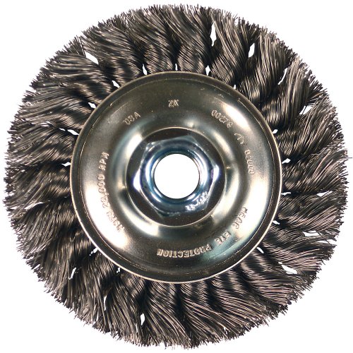 PFERD 82283 Power Knot Wire Wheel Brush with Standard Twist, Threaded Hole, Stainless Steel Bristles, 4