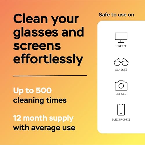 Miniatura 2 de Kit de spray limpiador de lentes (1 x 4 onzas), hasta 500 tiempos de pulverización de lentes, también ideal para pantallas, gafas de sol,