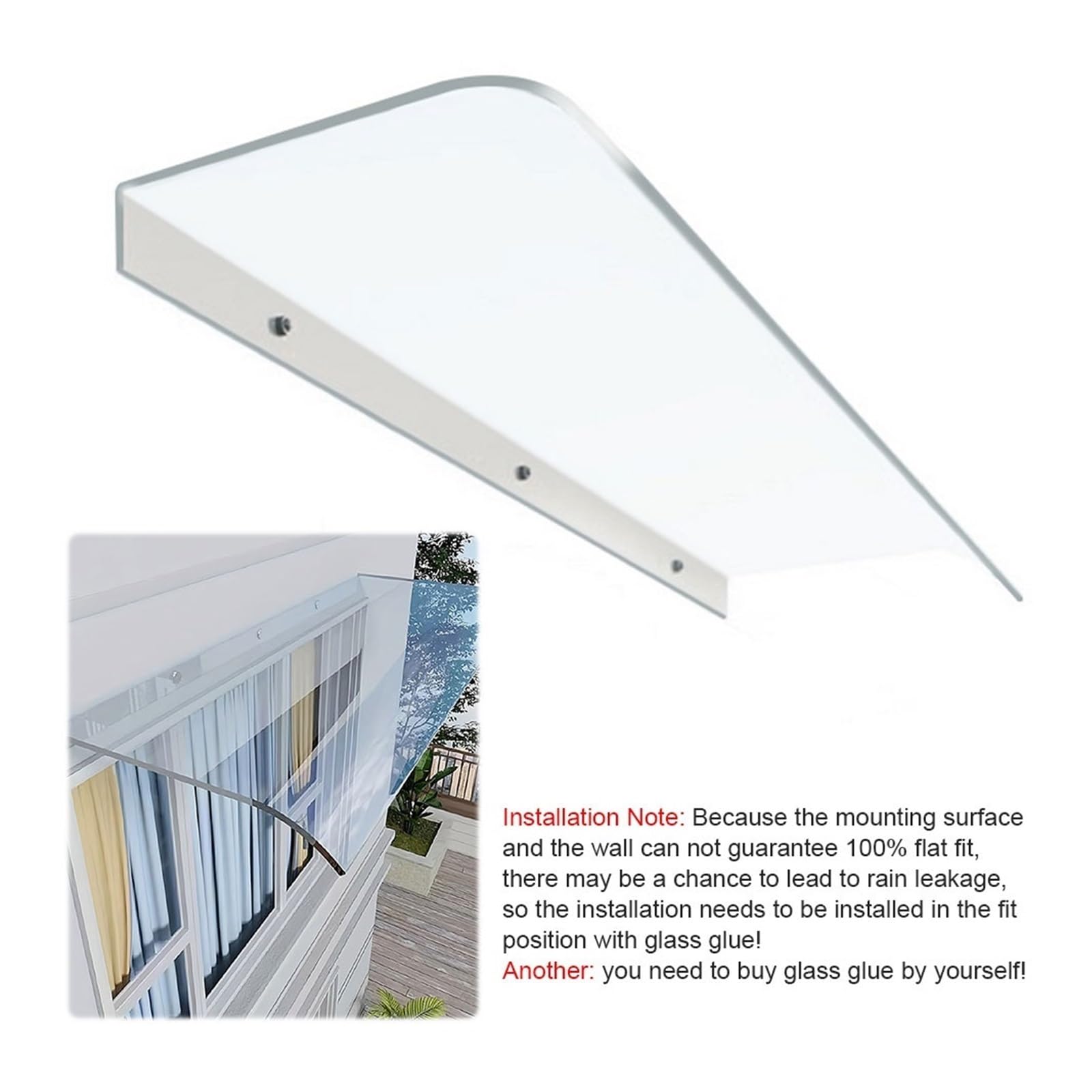Toldo De Protección For Ventana, Puerta Y Pared, Refugio contra La Lluvia, Sin Soporte, Cubierta Transparente, For Exterior For Sol Estable E Impermeable