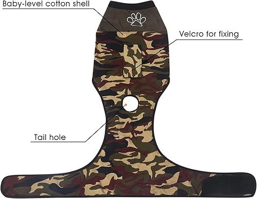 Miniatura 8 de Jiupety Traje para perro para recuperación quirúrgica, body para perro para herida abdominal después de la cirugía, collar electrónico sustituto,