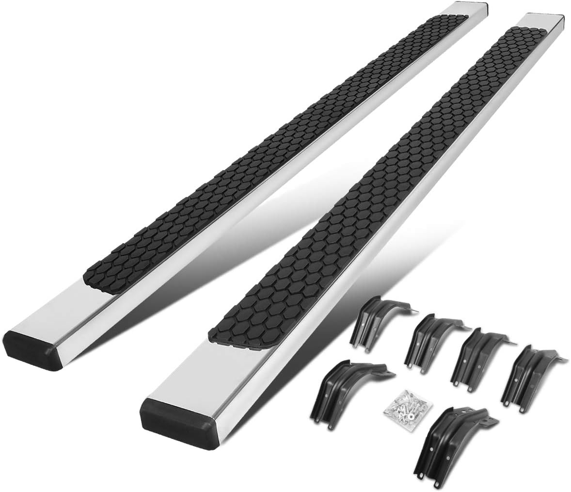 Auto Dynasty Running Boards Compatible with 1999-2016 Ford F-250 F-350 F-450 F-550 Super Duty Crew Cab, Stainless Steel Side Step Nerf Bar, 5 Inches Step Bars, Polished Chrome