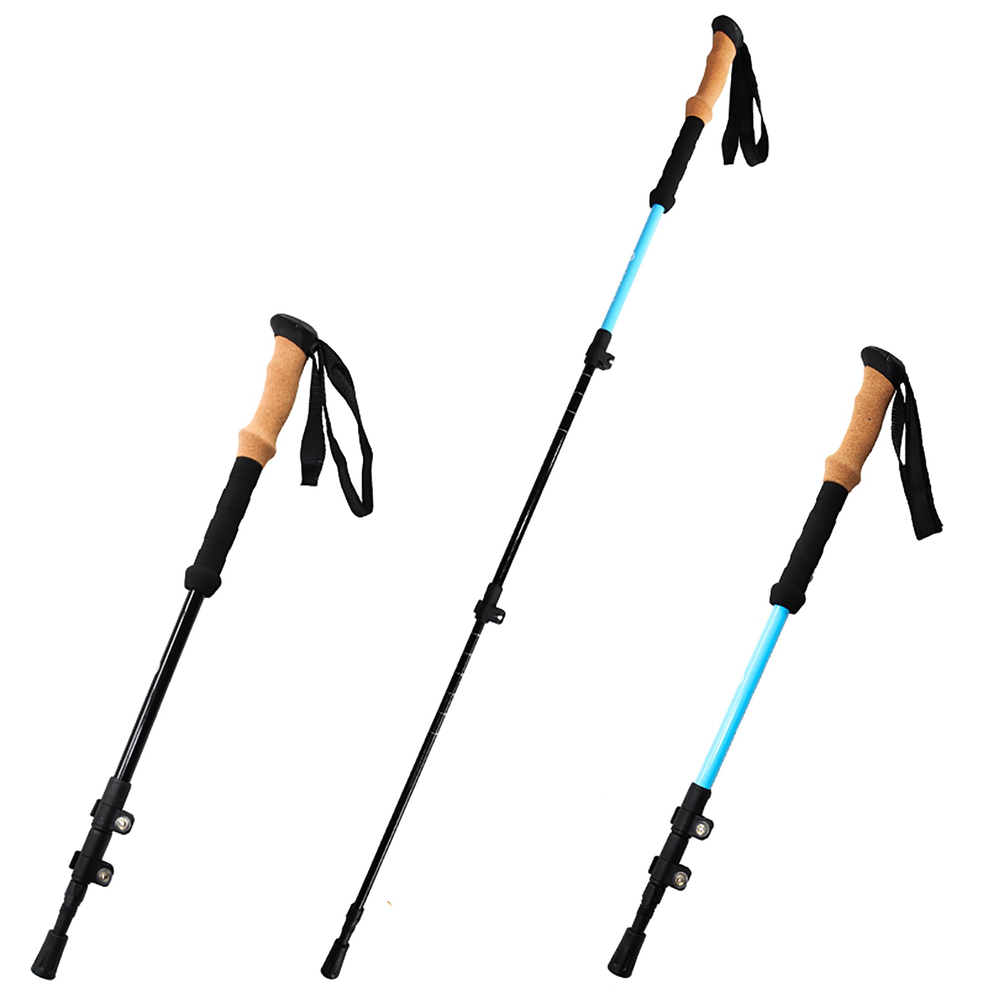 Lot De 2 Bâtons De Randonnée Pliables En Fibre De Carbone Ultra-légers - Poignée Anti-humidité, étui Inclus