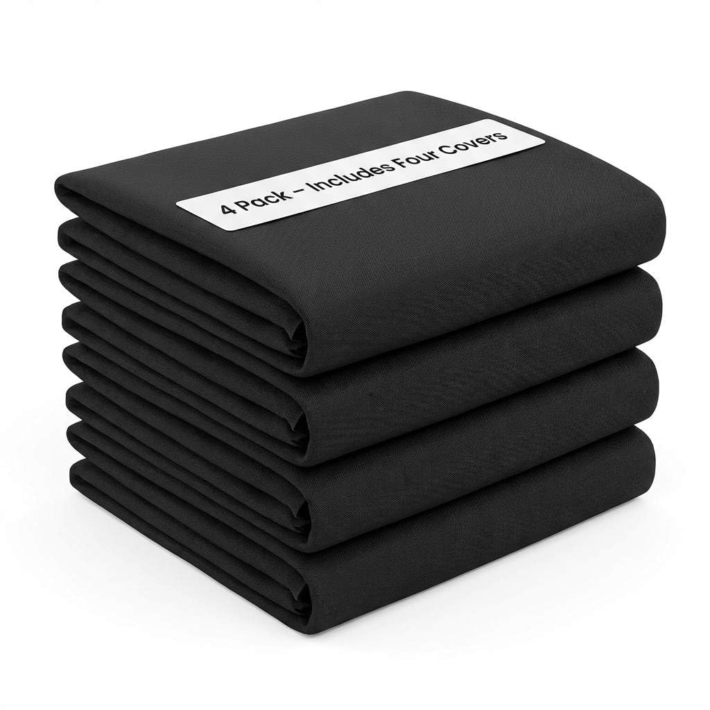 QWORK IBC - Funda para bolsa, paquete de 4 parasoles y capucha impermeable para bolsa de 275 galones y tanque de agua de jardín, color negro