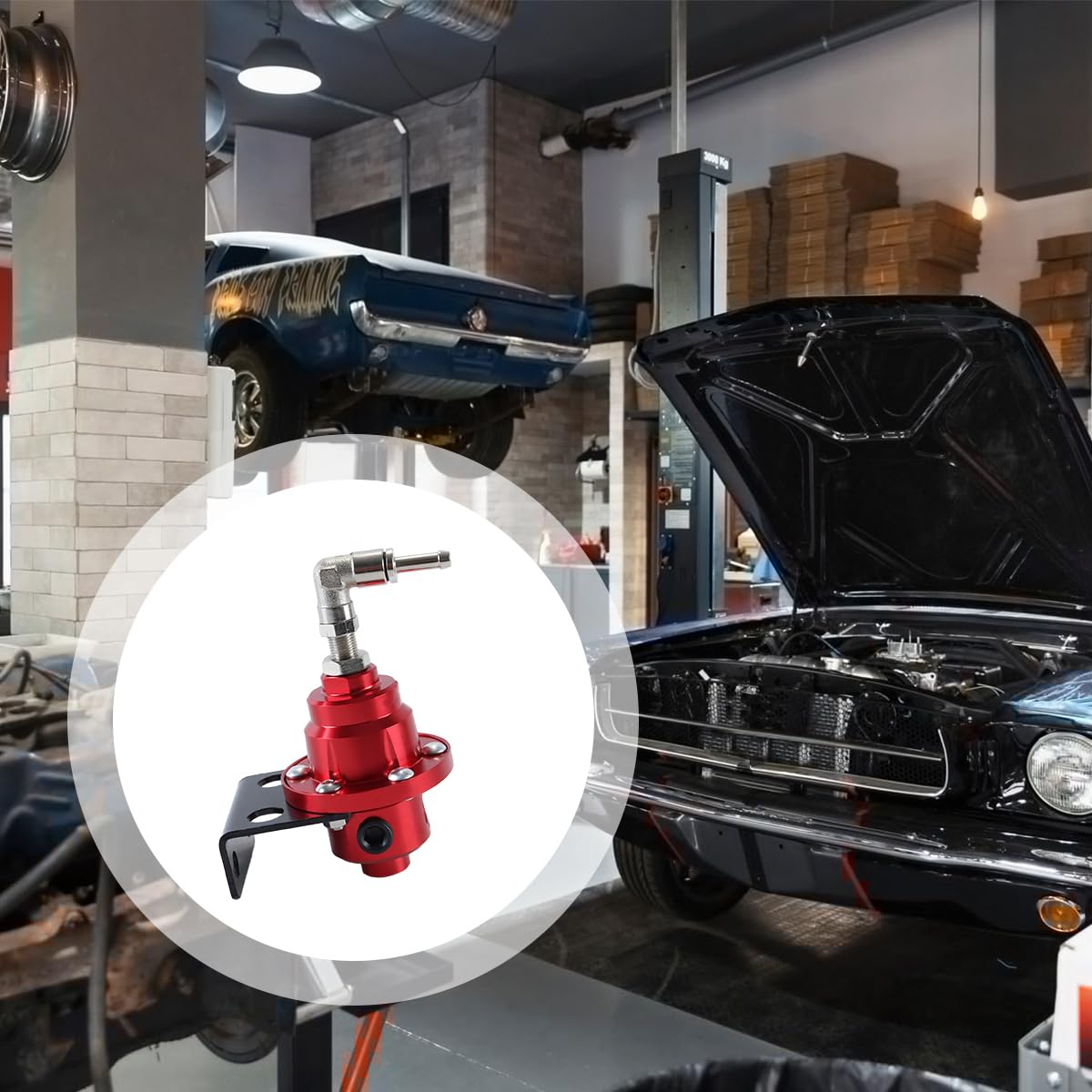 Régulateur de pression de carburant réglable, universel, en aluminium, FPR, avec manomètre, pour voiture, rouge
