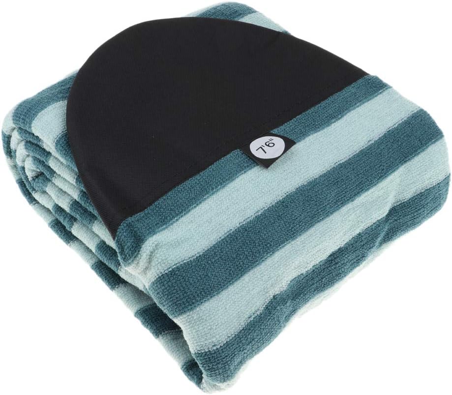 Weight Surfboard Sock ive Bag - Green Stripe, Adjustable Drawstring, Padded Nose or - Suitable for Surfboard, Shortboard, Funboard, and More - 6.8ft - 7.6ft