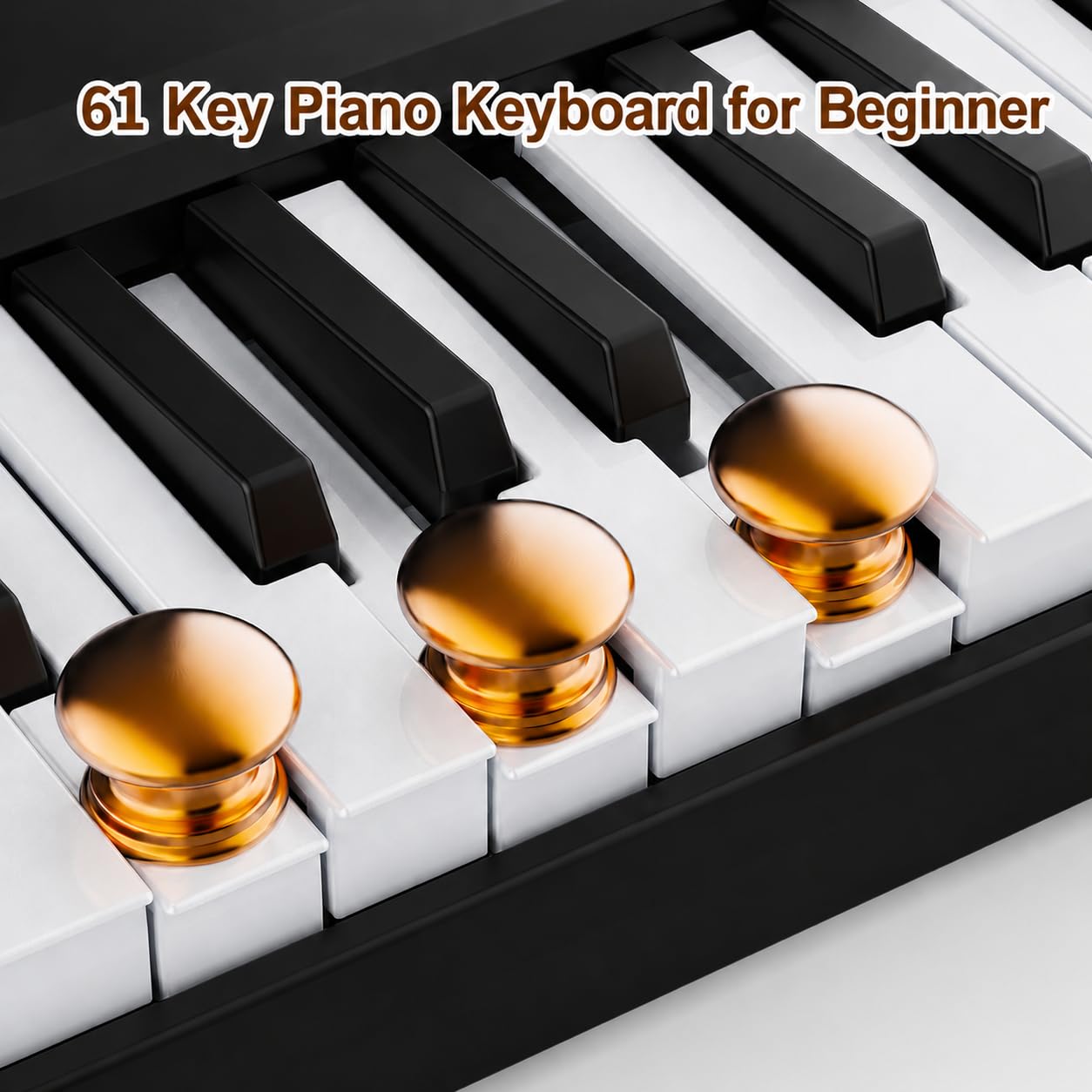 Elektronische Keyboard Piano, Bluetooth Faltbare 61 Tasten Digitale Klavier mit Netzadapter, Pedal, Notenständer, Aufkleber, Tragetasche, Geschenk für Anfänger