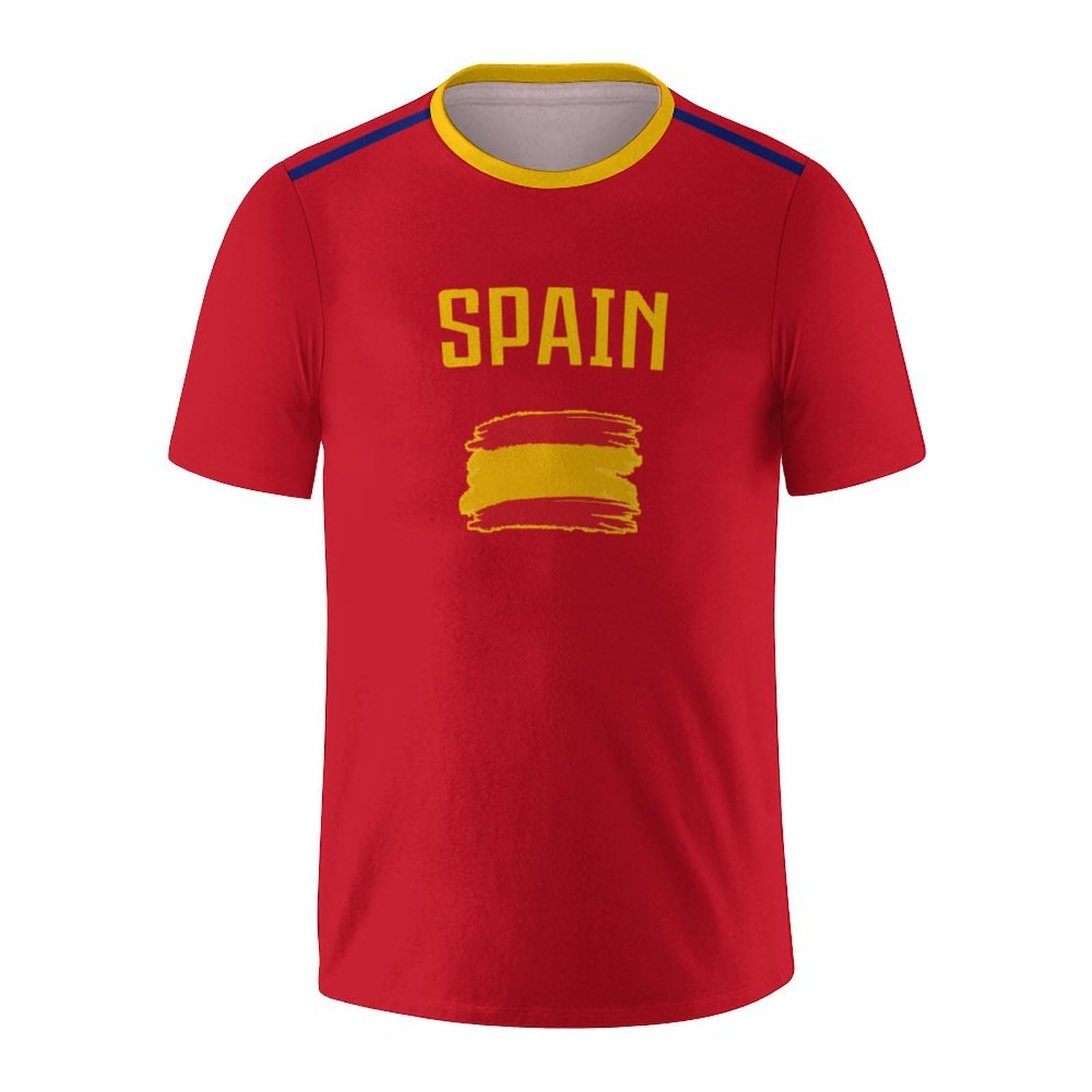 Soccer National T-Shirt Uniforms Printing Short Sleeve Shirts for Men Fans Apparel Gifts S-2XL, Spain, L — image 1