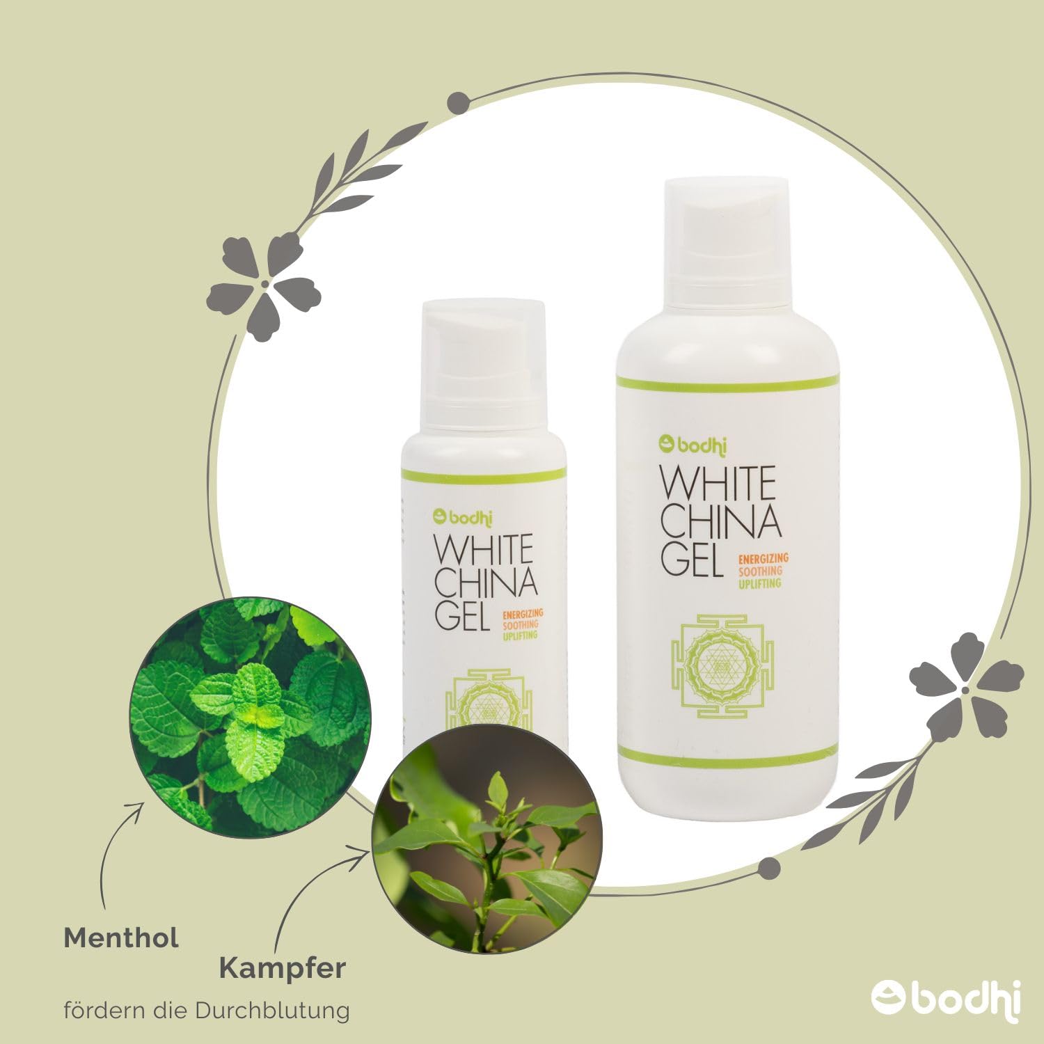 Bodhi White China Gel gegen Muskelkater und Verspannungen 200 ml | Massagegel mit Menthol und Kampfer | Belebende Wirkung | Leicht verteilbare Textur | Entspannen Muskeln und Gelenke