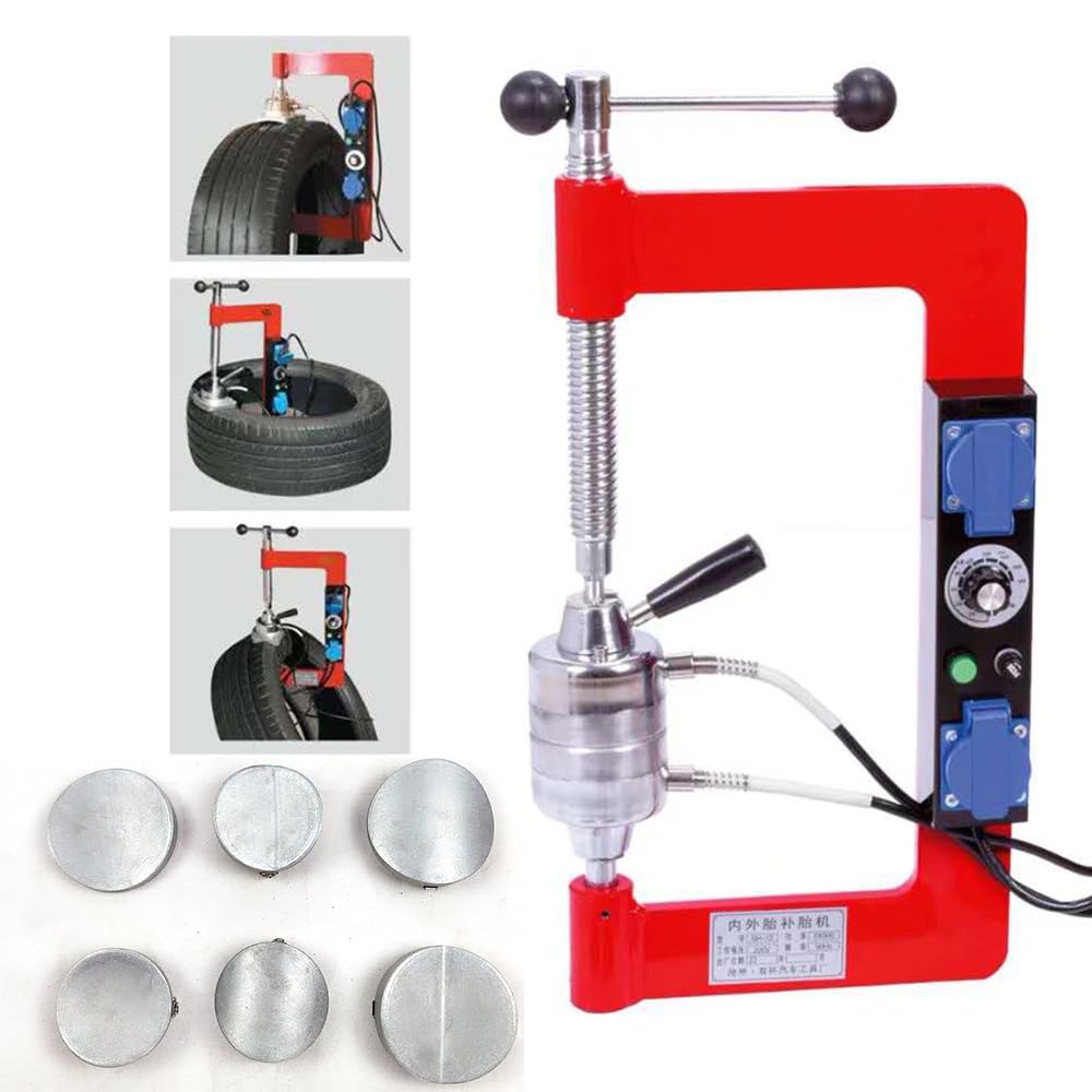 Kit Riparazione Pneumatici con Vulcanizzatore Automatico a Temperatura Costante 220V 2x500W per Officine Auto